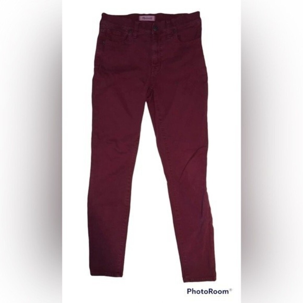Madewell Size 27 9” High Riser Skinny Skinny Maroon Jeans Burgundy